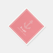 女の子ピンクの赤航海のちゃんシャワーナプキン スタンダードカクテルナプキン (角)