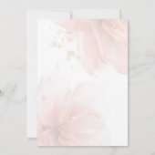 女の子ピンクの金ゴールドフローラ サンキューカード (裏面)