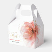 女の子ピンクの金ゴールドフローラ フェイバーボックス (正面サイド)