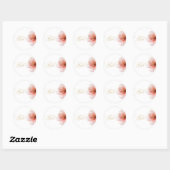 女の子ピンクの金ゴールドフローラ ラウンドシール (シート)