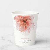 女の子ピンクの金ゴールドフローラ 紙コップ (裏面)