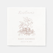 女の子ピンクの鳥の巣ベビーシャワー スタンダードカクテルナプキン (正面)