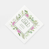 女の子ピンクアジサイ女の子ベビーシャワー スタンダードランチョンナプキン (角)