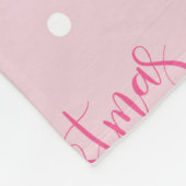 女の子ピンクカスタムの写真メリークリスマス フリースブランケット (角)