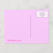 女の子ピンクチェックベビー発表葉書 案内ポストカード (裏面)