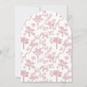 女の子ピンクトイレサファリベイビーシャワーアーチ 招待状 (裏面)