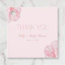 女の子ピンクバルーン赤ちゃんシャワーラベル