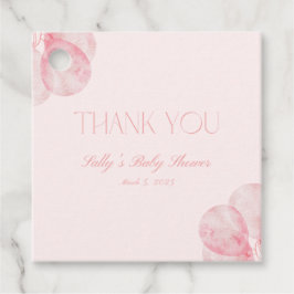 女の子ピンクバルーン赤ちゃんシャワーラベル フェイバータグ