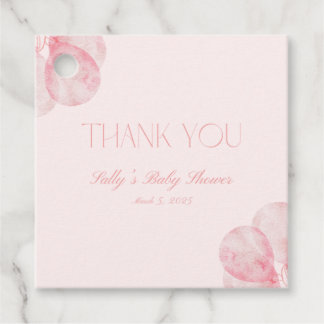 女の子ピンクバルーン赤ちゃんシャワーラベル フェイバータグ