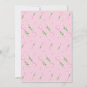 女の子ピンクバルーン赤ちゃんシャワー 招待状 (裏面)