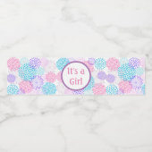 女の子ピンクパープルとティール（緑がかった色） ペットボトルラベル (シングルラベル)