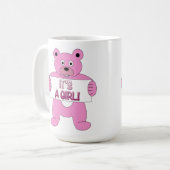 女の子ピンクベア コーヒーマグカップ (正面左)