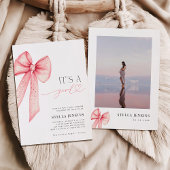 女の子ピンクボウベイビーシャワー招待状 招待状