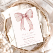 女の子ピンクボウ女の子ベビーシャワー 招待状