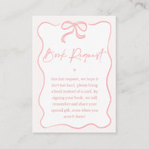 女の子ピンクボウ赤ちゃんシャワーブックリクエスト挿入