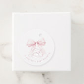 女の子ピンクボウ赤ちゃんシャワー フェイバータグ (インサイチュ)