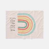 女の子ピンクボホレインボーキッズ フリースブランケット (正面(横))