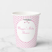 女の子ピンクポルカドット 紙コップ (裏面)