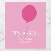 女の子ピンクワモダンイお洒落ンラベル ワインラベル (シングルラベル)