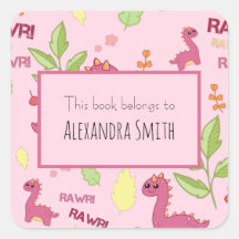 女の子ピンク恐竜パターンこの本は名前に属する