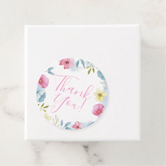 女の子ピンク春ボホウォーター色ベビーシャワー フェイバータグ (インサイチュ)