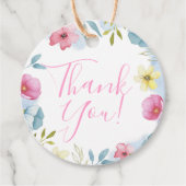 女の子ピンク春ボホウォーター色ベビーシャワー フェイバータグ (正面)