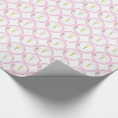 女の子ピンク最初の聖なる聖餐会,チャリス,ホスト,ロス ラッピングペーパー (角)