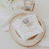 女の子ピンク象のベビーガールシャワー スタンダードカクテルナプキン