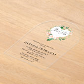 女の子ピーチ赤ちゃんシャワーアーチ アクリル招待状 (レイダウン)