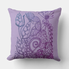 女の子ファンタジー花蝶ジンガム枕 クッション