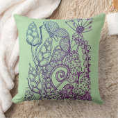 女の子ファンタジー花蝶ジンガム枕 クッション (ブランケット)