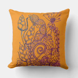 女の子ファンタジー花蝶ジンガム枕 クッション