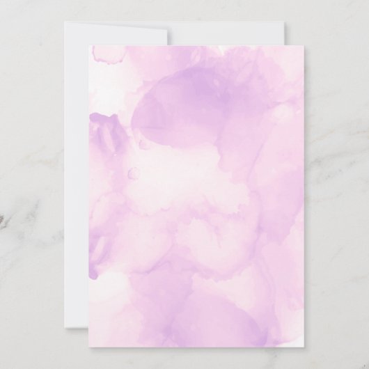 女の子ファースト聖域ソフトピンクの水色 招待状 (裏面)