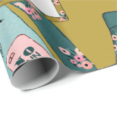 女の子フィットネスパターン ラッピングペーパー (ロールコーナー)