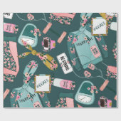 女の子フィットネスパターン ラッピングペーパー (フラット)