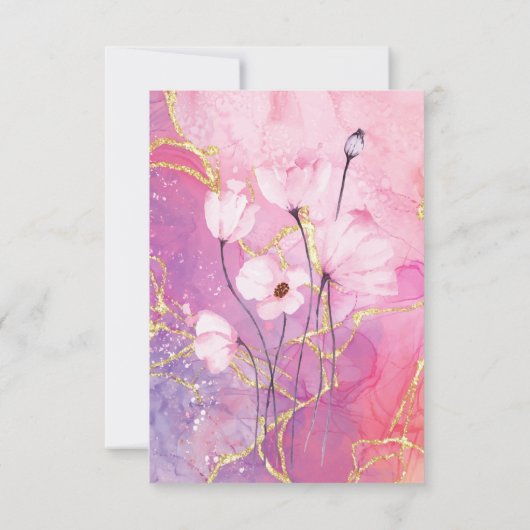 女の子フローラストークベイビーシャワー招待状 カード (裏面)