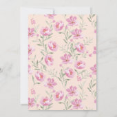 女の子フローラピンクかわいいバニー赤ちゃんシャワー 招待状 (裏面)