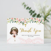 女の子フローラピンクファースト通信サンキューカード サンキューカード (スタンド正面)