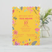 女の子フローラフレーム10th誕生日パーティーへの招待 招待状 (スタンド正面)