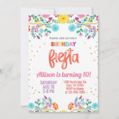 女の子フローラメキシコの花フィエスタ誕生日招待状 招待状 (正面)