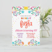 女の子フローラメキシコの花フィエスタ誕生日招待状 招待状 (スタンド正面)