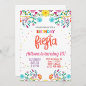 女の子フローラメキシコの花フィエスタ誕生日招待状 招待状 (正面/裏面)