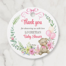 女の子フローラリースの赤ちゃんシャワー感謝していだ フェイバータグ