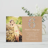 女の子フローラ6th誕生日パーティーへの招待 招待状 (スタンド正面)