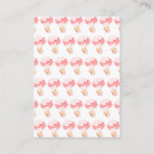 女の子ベアーピンクバルーンベビーシャワーオムツラッフル エンクロージャーカード (裏面)