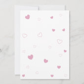 女の子ベアーピンク金ゴールドバルーン赤ちゃんシャワー 招待状 (裏面)