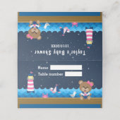 女の子ベアー航海のピンクのネイビーの赤ちゃんシャワー座席 プレイスカード (外部開封)