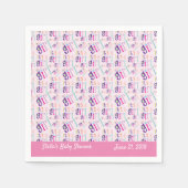 女の子ベイビーシャワーカクテルナプキン スタンダードカクテルナプキン (正面)