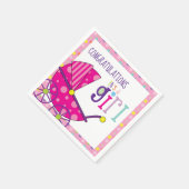 女の子ベイビーシャワーカクテルナプキン スタンダードカクテルナプキン (角)