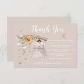 女の子ベイビーシャワーサンキューカード サンキューカード (正面/裏面)